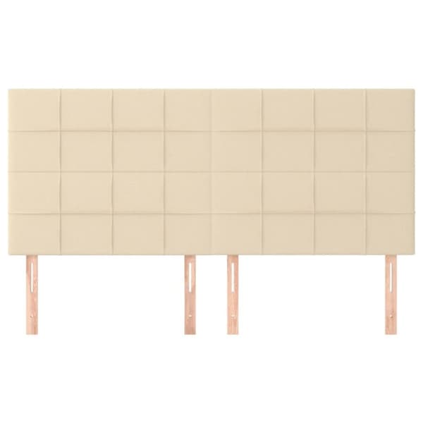 sengegavle 4 stk. 80x5x78/88 cm stof cremefarvet