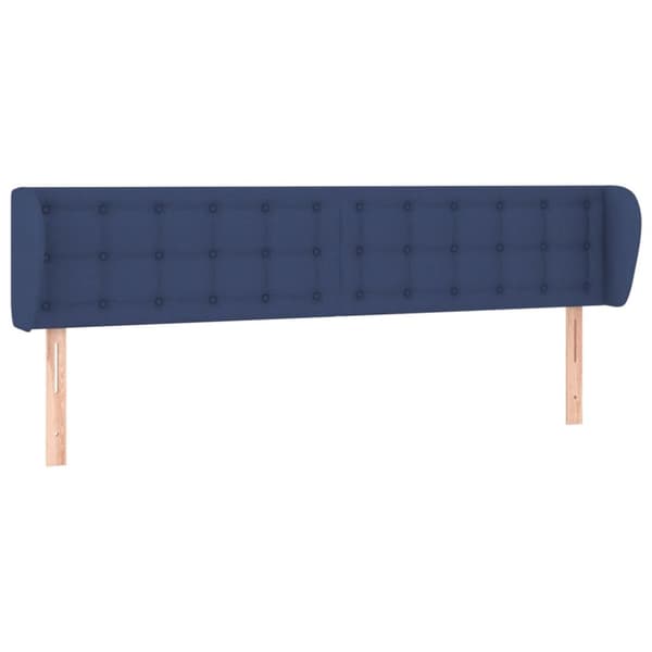 sengegavl med kanter 163x23x78/88 cm stof blå