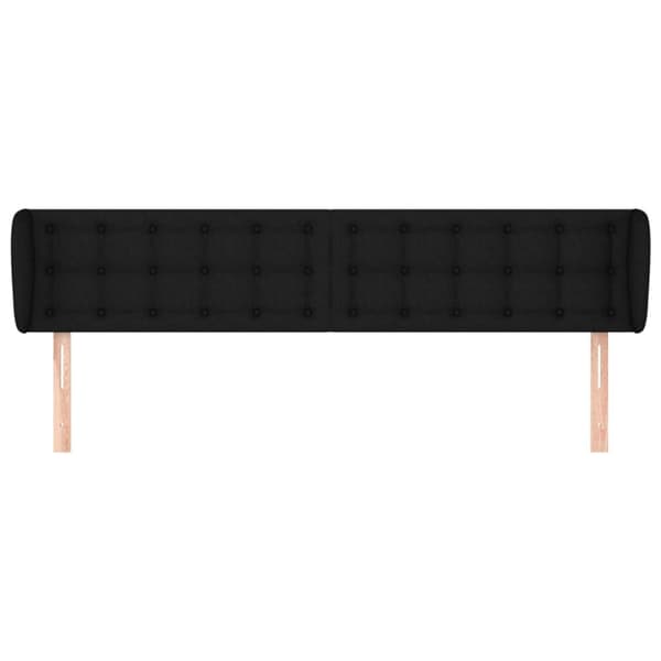 sengegavl med kanter 163x23x78/88 cm stof sort