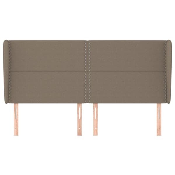 sengegavl med kanter 183x23x118/128 cm stof gråbrun