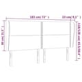 Miniatyrbillede 9 af 9: sengegavl med kanter 183x23x118/128 cm stof gråbrun