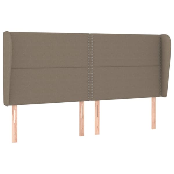 sengegavl med kanter 183x23x118/128 cm stof gråbrun