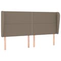 Miniatyrbillede 2 af 9: sengegavl med kanter 183x23x118/128 cm stof gråbrun