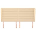 Miniatyrbillede 3 af 9: sengegavl med kanter 163x23x118/128 cm stof cremefarvet