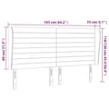 Miniatyrbillede 9 af 9: sengegavl med kanter 163x23x118/128 cm stof cremefarvet