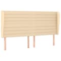 Miniatyrbillede 2 af 9: sengegavl med kanter 163x23x118/128 cm stof cremefarvet