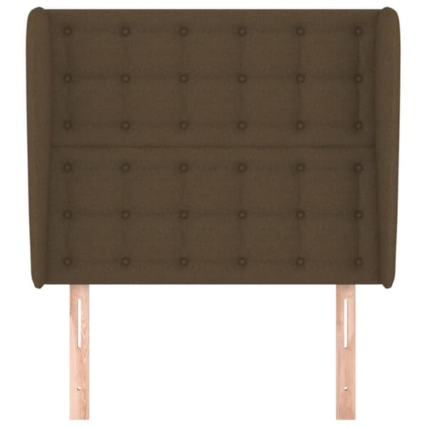 sengegavl med kanter 83x23x118/128 cm stof mørkebrun