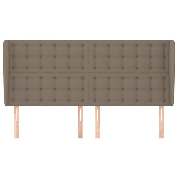 sengegavl med kanter 203x23x118/128 cm stof gråbrun