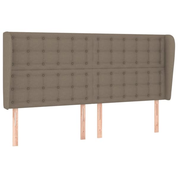 sengegavl med kanter 203x23x118/128 cm stof gråbrun