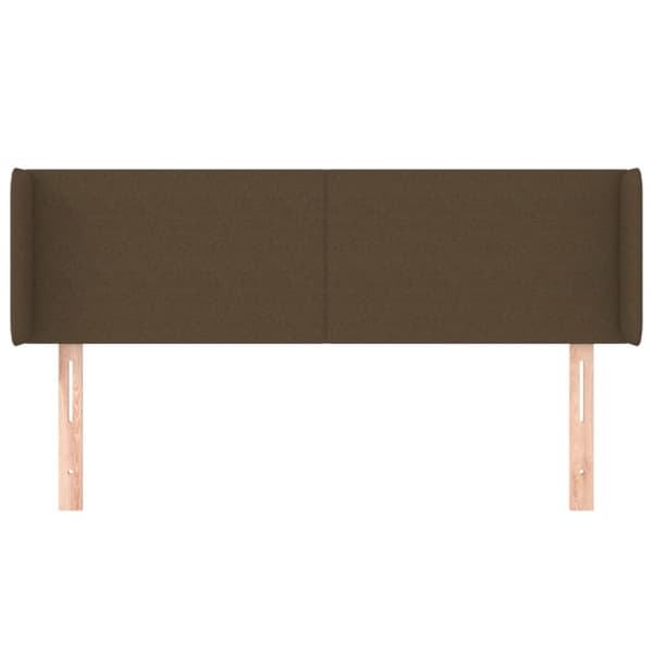 sengegavl med kanter 147x16x78/88 cm stof mørkebrun