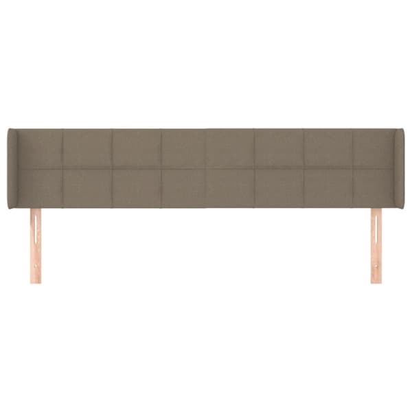 sengegavl med kanter 163x16x78/88 cm stof gråbrun