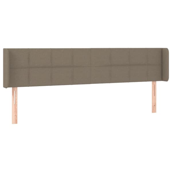 sengegavl med kanter 163x16x78/88 cm stof gråbrun