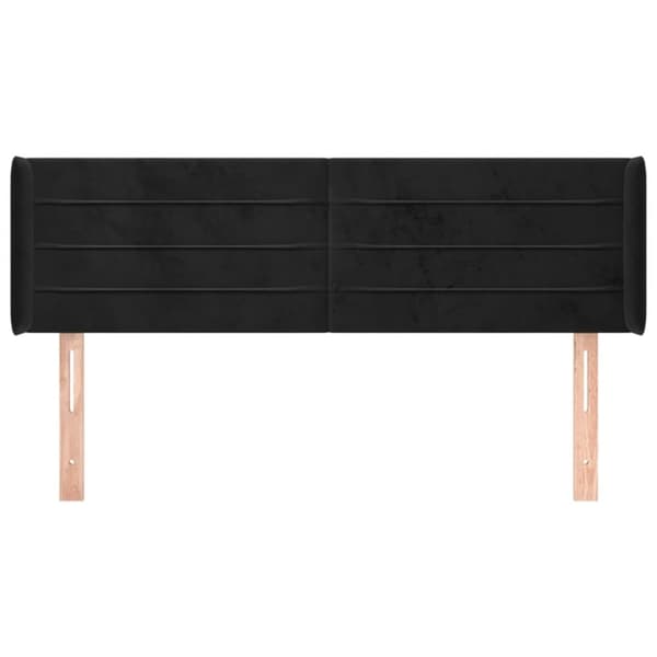 Korvatuki, musta, 147x16x78/88 cm, samettia