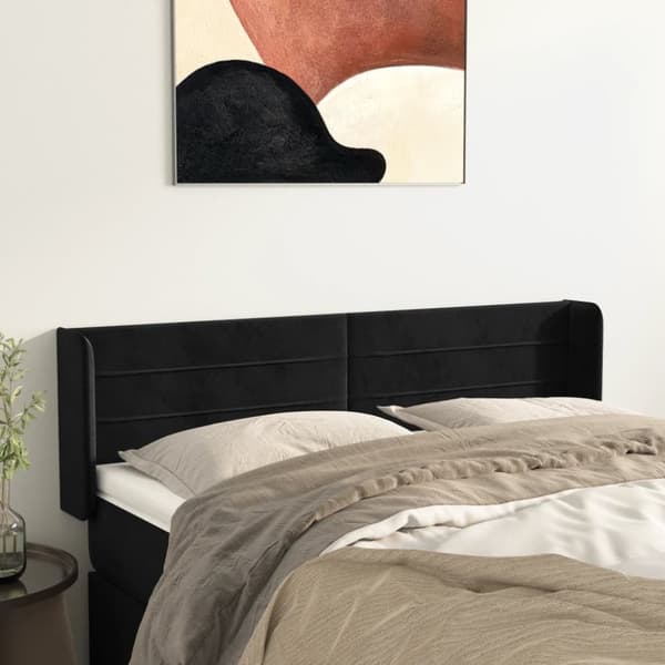 Korvatuki, musta, 147x16x78/88 cm, samettia