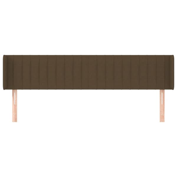 Sänggavel med kanter mörkbrun 203x16x78/88 cm tyg