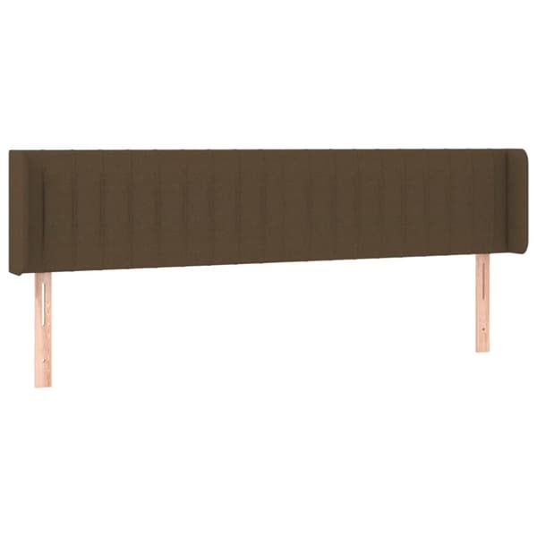 Sänggavel med kanter mörkbrun 203x16x78/88 cm tyg