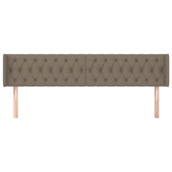 sengegavl med kanter 183x16x78/88 cm stof gråbrun
