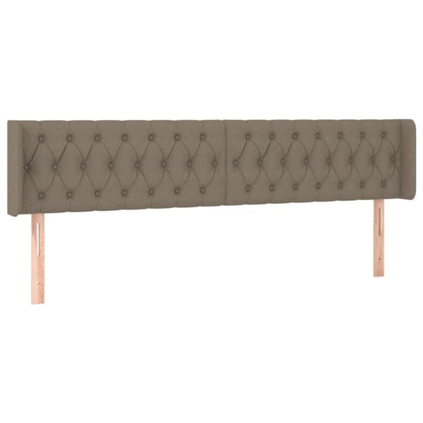 sengegavl med kanter 183x16x78/88 cm stof gråbrun