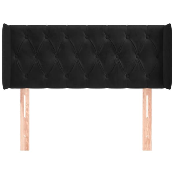 sengegavl med kanter 103x16x78/88 cm fløjl sort