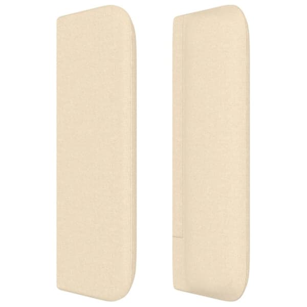 sengegavl med kanter 147x16x78/88 cm stof cremefarvet