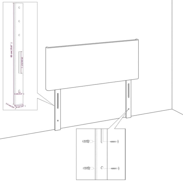 sengegavl med kanter 147x16x78/88 cm stof cremefarvet