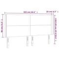 Miniatyrbillede 9 af 9: sengegavl med kanter 163x16x118/128 cm fløjl sort