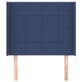 Miniatyrbillede 3 af 9: sengegavl med kanter 103x16x118/128 cm stof blå
