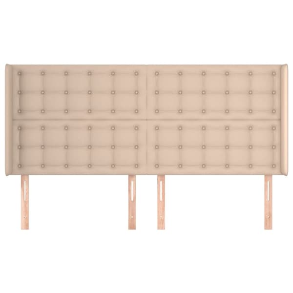 Sänggavel med kanter cappuccino 183x16x118/128 cm konstläder