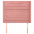 Pikkukuva 3 / 9: Sänggavel med kanter rosa 93x16x118/128 cm sammet