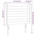 Pikkukuva 9 / 9: Sänggavel med kanter rosa 93x16x118/128 cm sammet