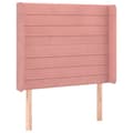 Pikkukuva 2 / 9: Sänggavel med kanter rosa 93x16x118/128 cm sammet