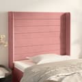 Pikkukuva 1 / 9: Sänggavel med kanter rosa 93x16x118/128 cm sammet