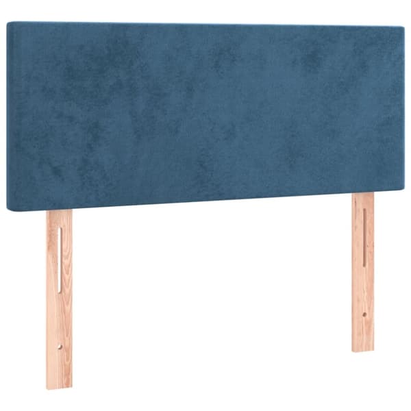 sengegavl med LED-lys 90x5x78/88 cm fløjl mørkeblå
