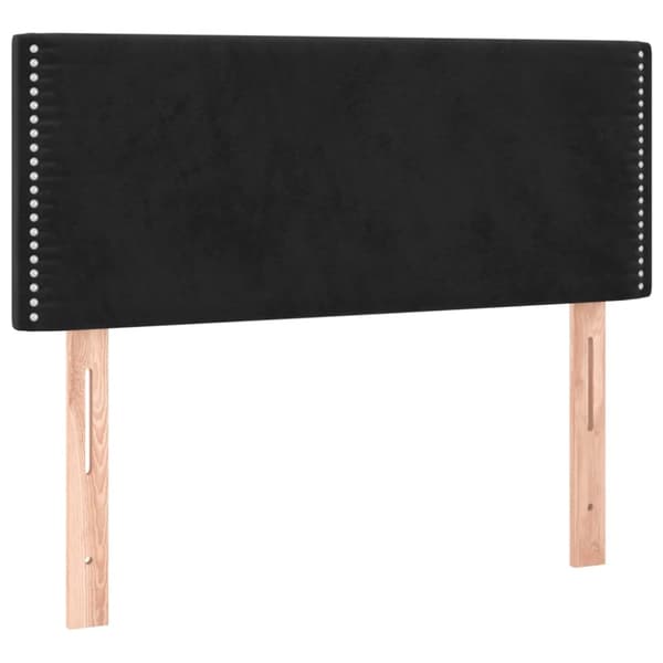 sengegavl med LED-lys 90x5x78/88 cm fløjl sort