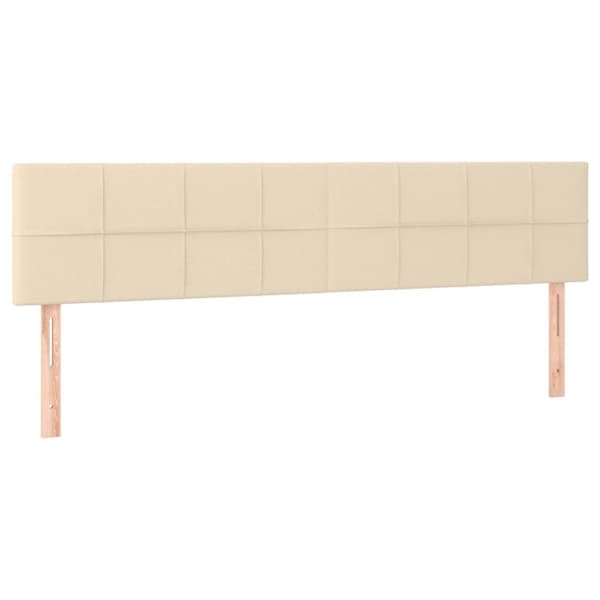 sengegavl med LED-lys 160x5x78/88 cm stof cremefarvet