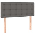 Pikkukuva 4 / 6: Sängyn pääty LED-valolla, harmaa, 90x5x78/88 cm, keinonahkaa