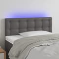 Pikkukuva 1 / 6: Sängyn pääty LED-valolla, harmaa, 90x5x78/88 cm, keinonahkaa