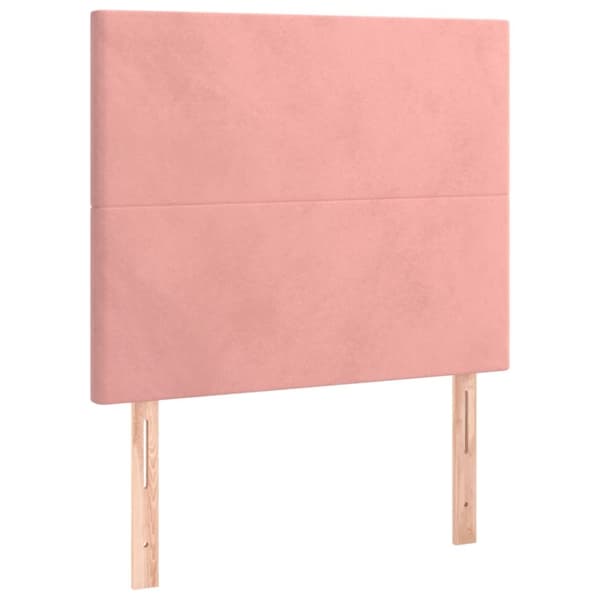 Sängyn pääty LED-valolla, pinkki, 80x5x118/128 cm, sametti