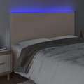 Pikkukuva 3 / 6: Sänggavel LED cappuccino 200x5x118/128 cm konstläder