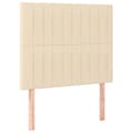 Miniatyrbillede 4 af 6: sengegavl med LED-lys 100x5x118/128 cm stof cremefarvet