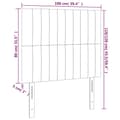 Miniatyrbillede 6 af 6: sengegavl med LED-lys 100x5x118/128 cm stof cremefarvet