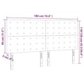 Miniatyrbillede 6 af 6: sengegavl med LED-lys 180x5x118/128 cm stof cremefarvet