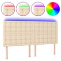Miniatyrbillede 2 af 6: sengegavl med LED-lys 180x5x118/128 cm stof cremefarvet