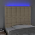 Miniatyrbillede 3 af 6: sengegavl med LED-lys 80x5x118/128 cm stof cremefarvet