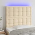 Miniatyrbillede 1 af 6: sengegavl med LED-lys 80x5x118/128 cm stof cremefarvet