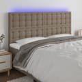 Pikkukuva 1 / 6: Sängyn pääty LED-valolla, taupe, 160x5x118/128 cm, kangas