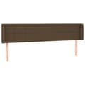 Miniatyrbillede 3 af 6: sengegavl med LED-lys 183x16x78/88 cm stof mørkebrun