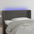 Miniatyrbillede 1 af 6: sengegavl med LED-lys 103x16x78/88 cm fløjl mørkegrå
