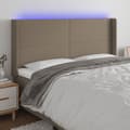Pikkukuva 1 / 6: Sängyn pääty LED-valolla, taupe, 203x16x118/128 cm, kangas