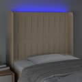 Pikkukuva 4 / 6: Sängyn pääty LED-valolla, kerma, 103x16x118/128 cm, kangas